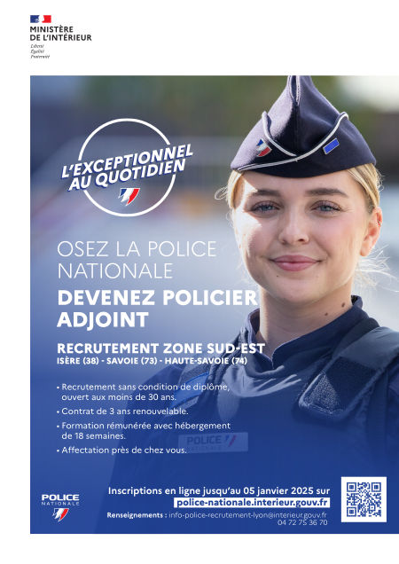 Recrutement de policiers adjoints en Haute-Savoie