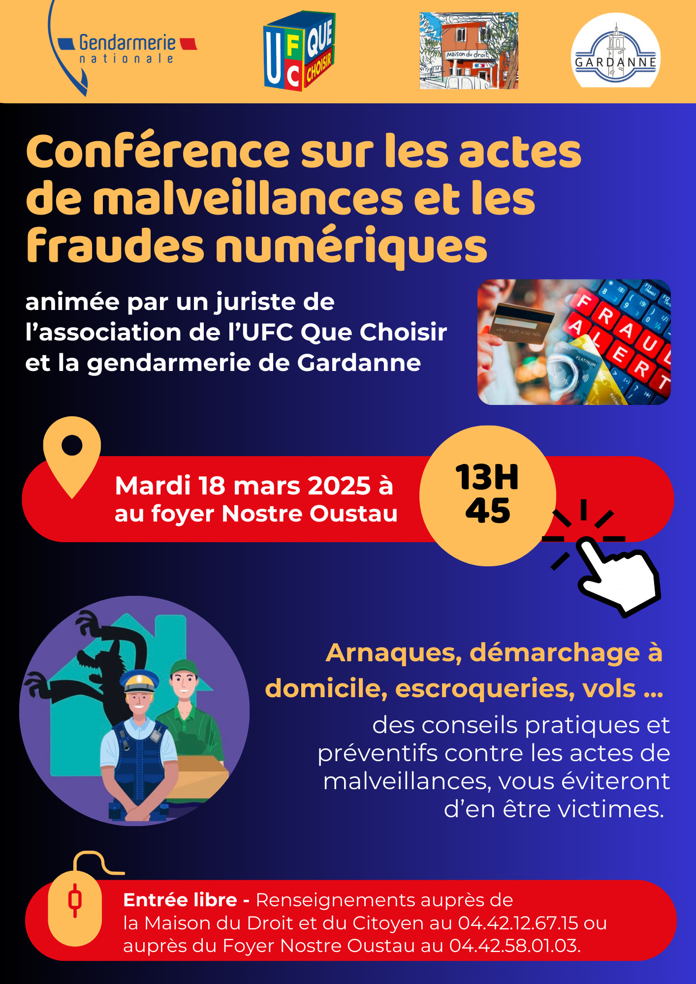 Conférence 'lutter contre escroqueries'