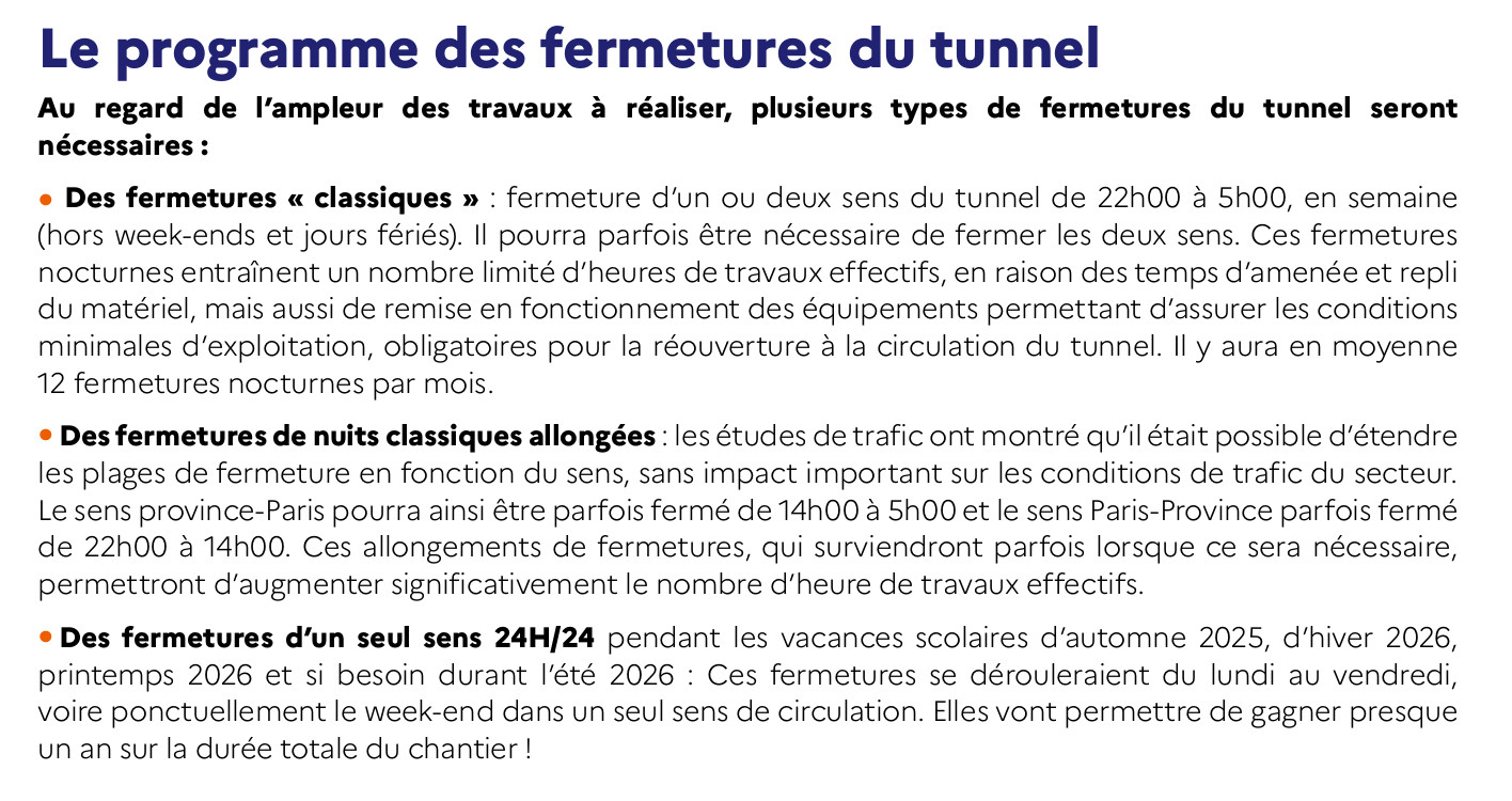 Travaux de mise en sécurité du tunnel de Chennevières RN12