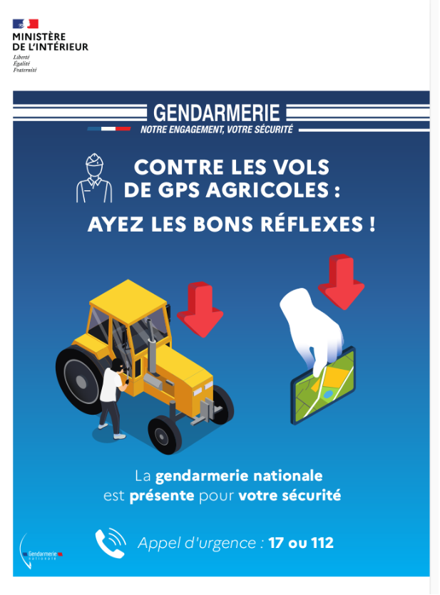 Vols de GPS agricoles - conseils préventifs