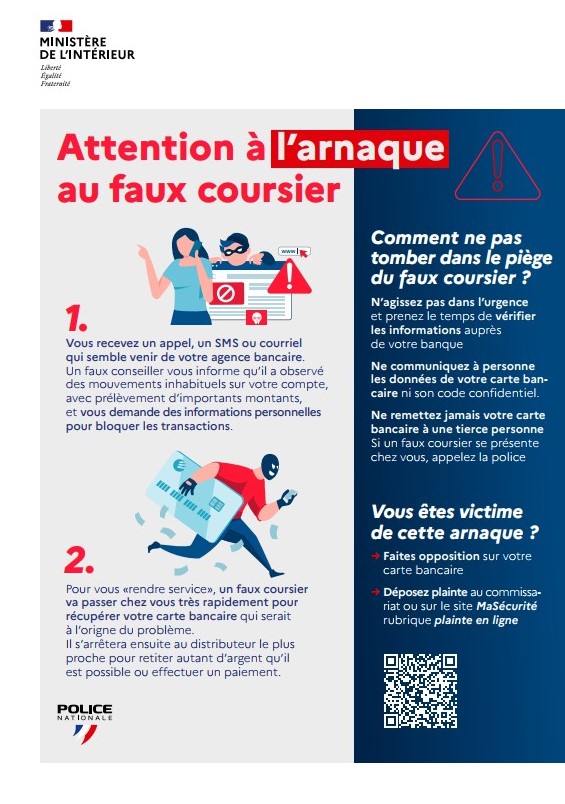 ESCROQUERIE AUX FAUX COURSIERS