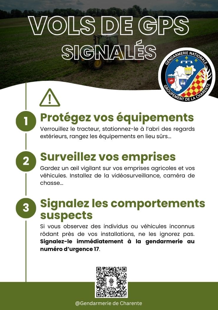 Vols de GPS sur engins agricoles