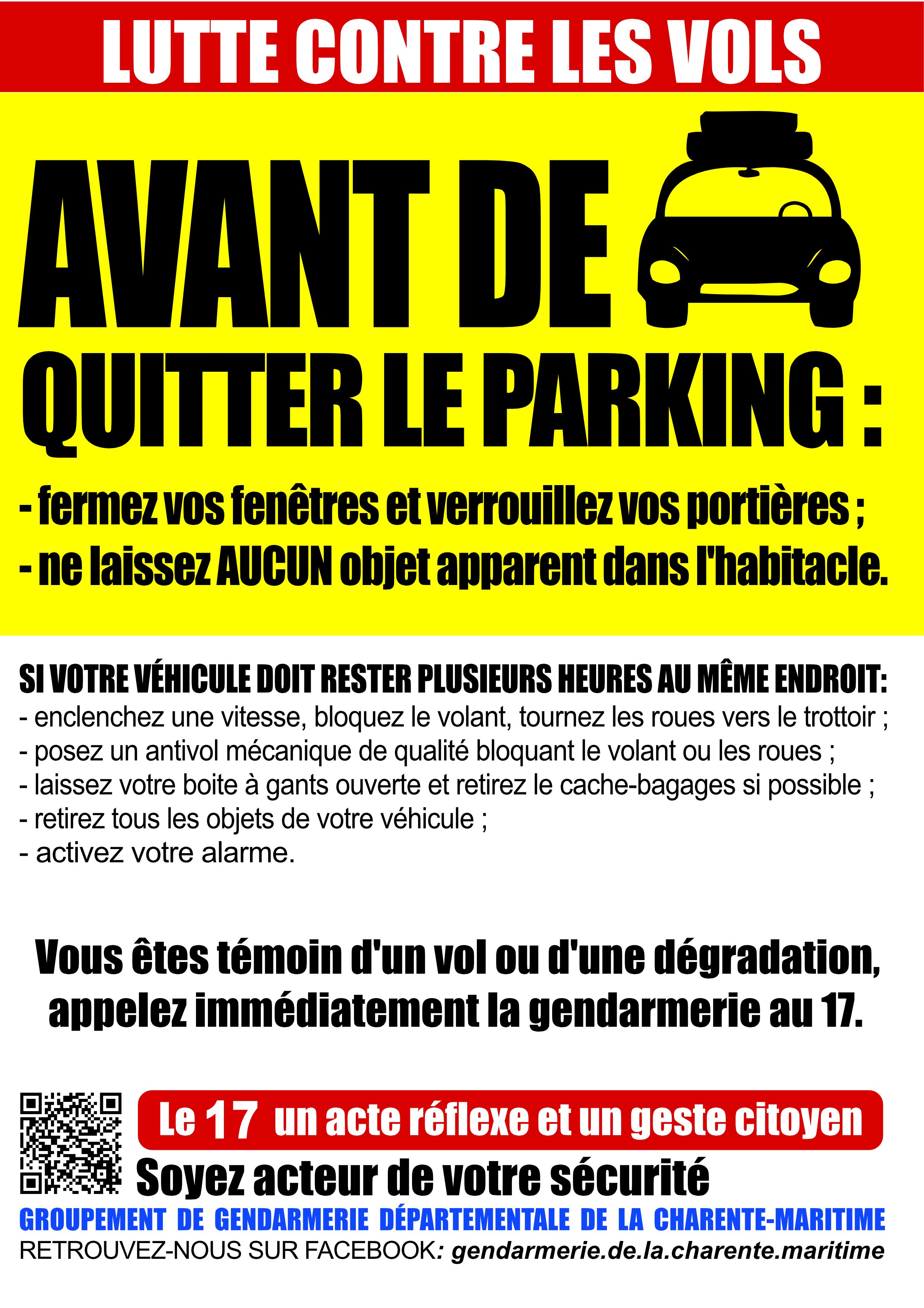 PRÉVENTION DES VOLS SUR LES PARKINGS AUX ABORDS DES CIMETIÈRES À L'OCCASION DE LA TOUSSAINT
