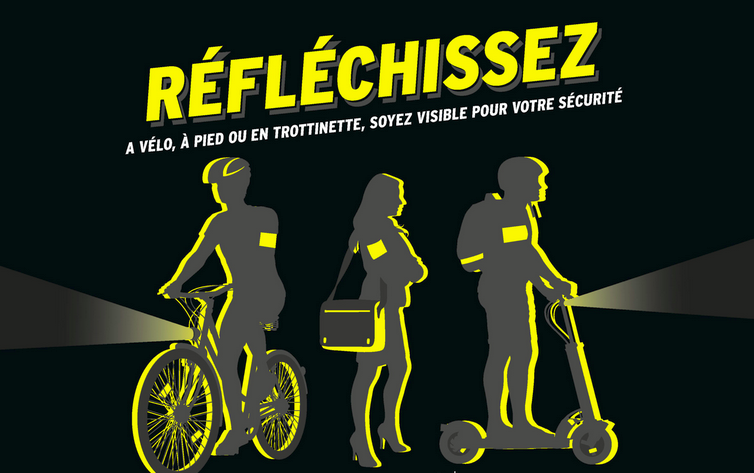 🌒 A pieds, à vélo, en trotinette, être visible !