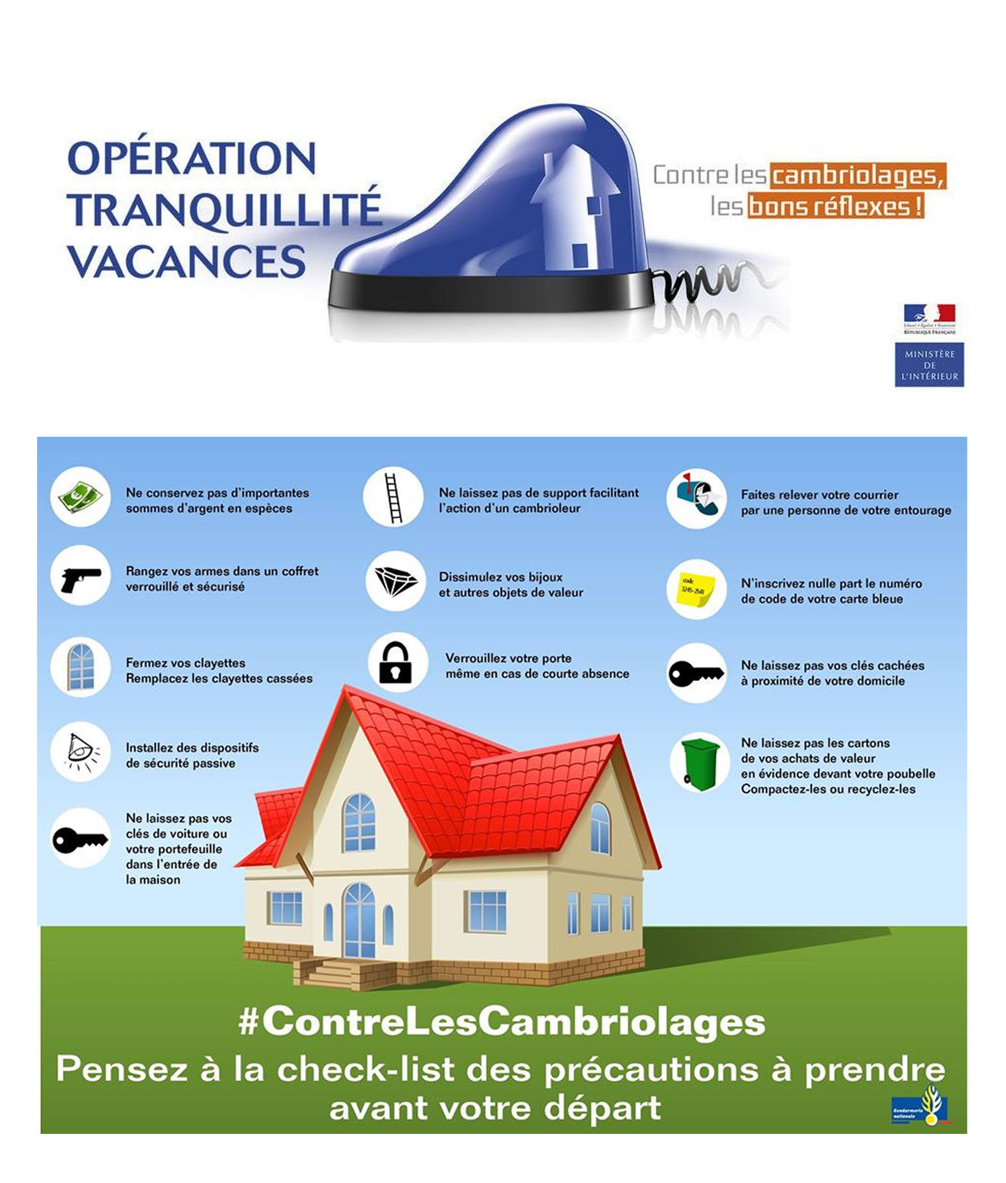 NOUS SURVEILLONS VOS MAISONS DURANT VOS VACANCES !