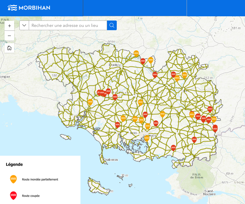 ⚠️ Inondations | Routes coupées dans le Morbihan
