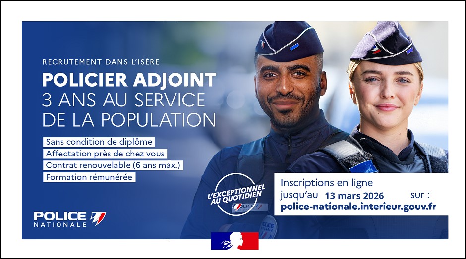 Ouverture du recrutement de policier adjoint en Isère