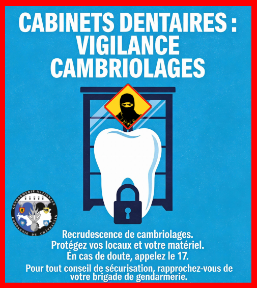 Cambriolages dans cabinets dentaires - Finistère