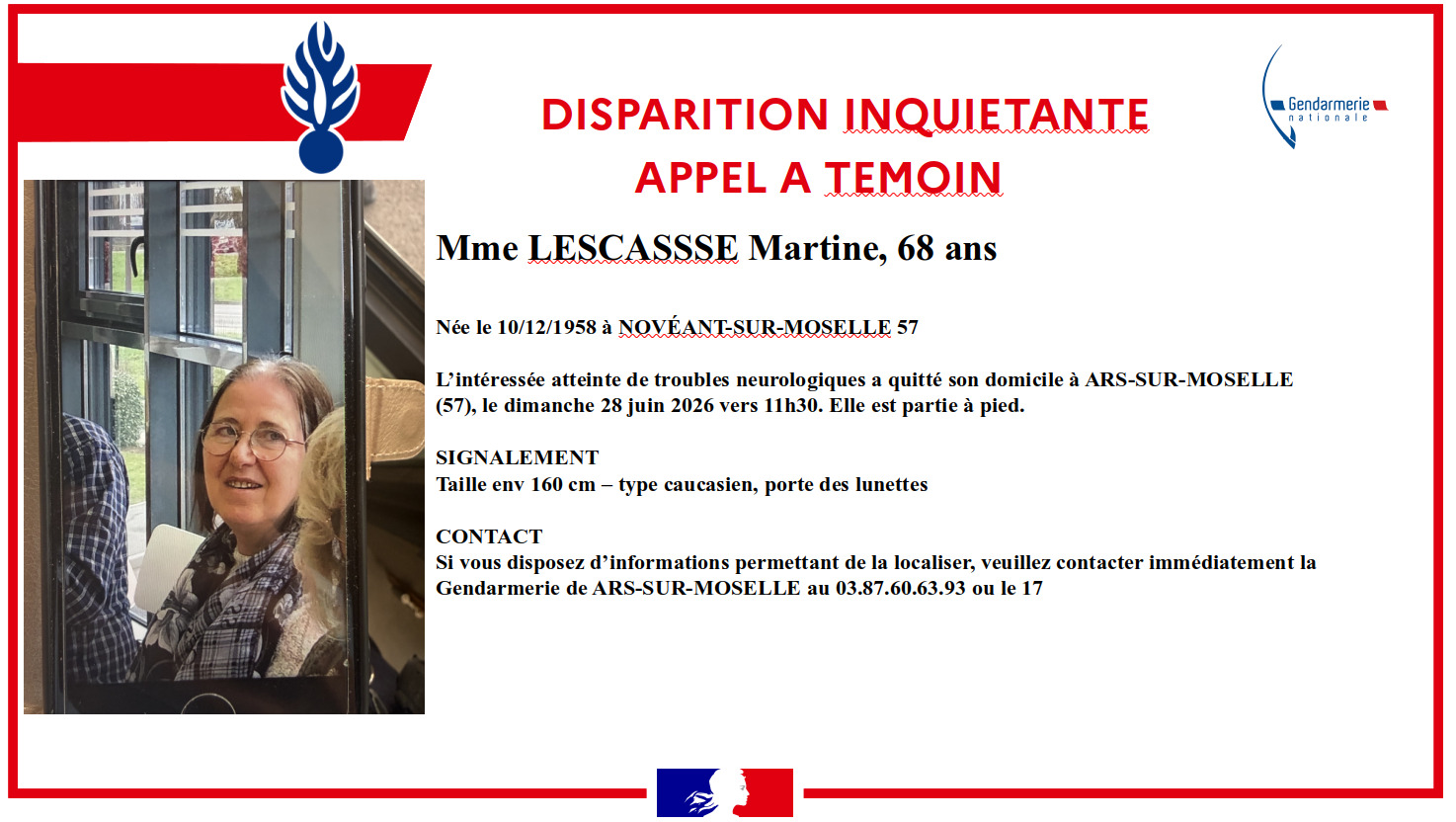 DISPARITION INQUIÉTANTE