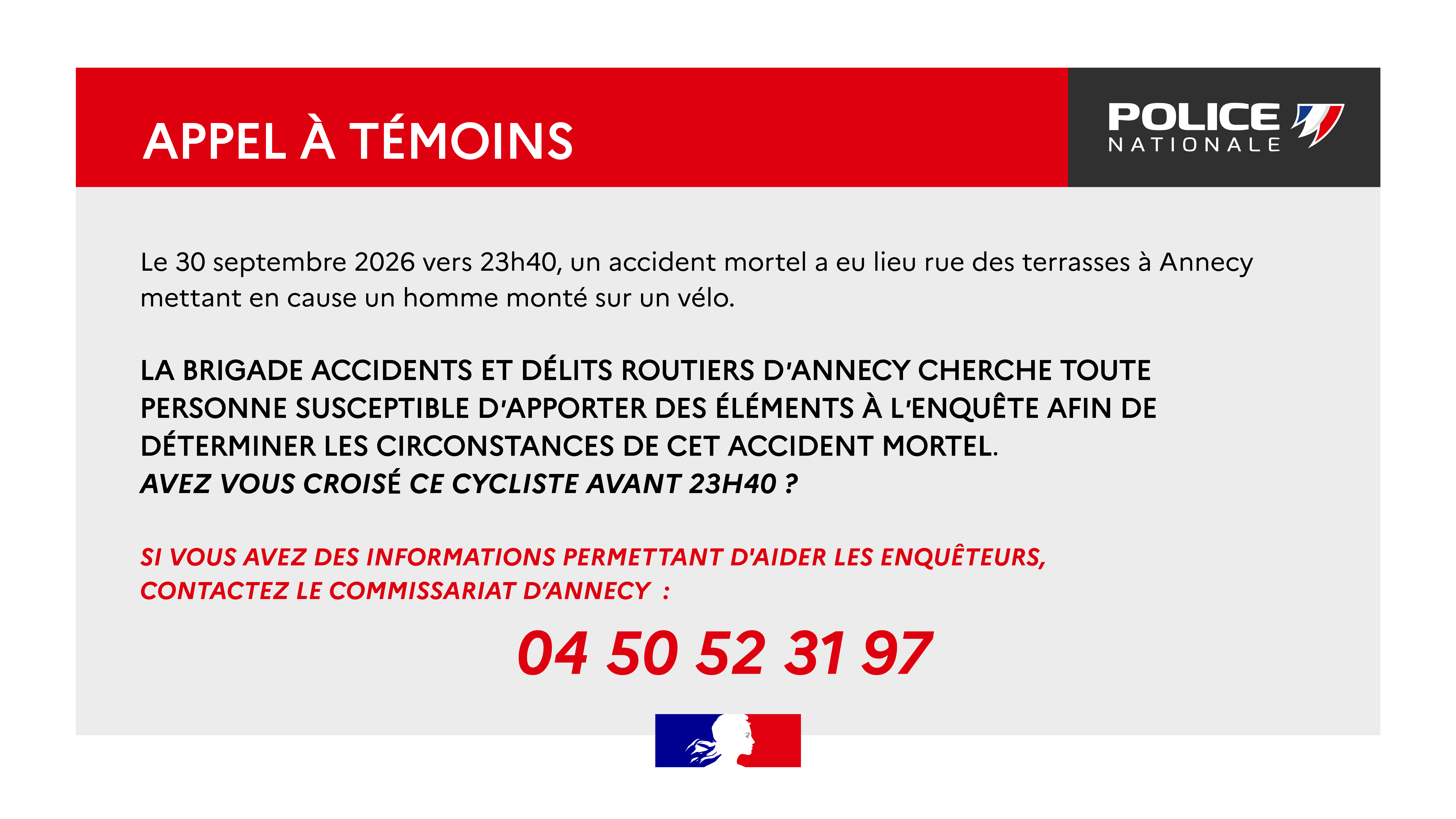 Appel à témoins